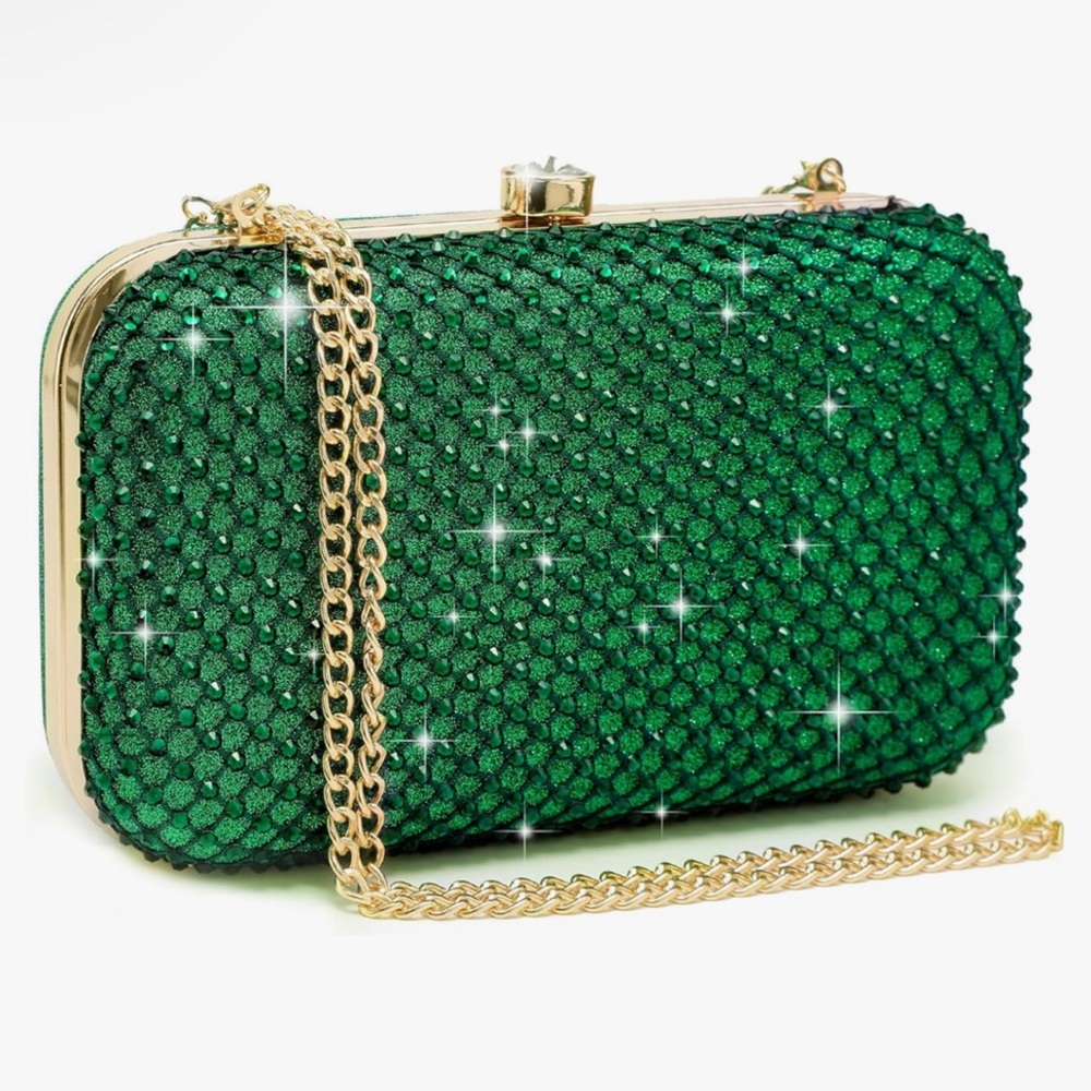 Green Rhinestone Clutch